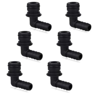 Imagem de 6 un. 20381-024 Ligações Quatro Vias, Espiga Mangueira 3/8" NPT Cotovelo de 90 Graus Conector Mangueira para Sistemas Água Jardim e Relvado para Bomba Flojet Diâmetro Exterior de 3/4"