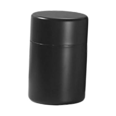 Imagem de Fenteer Lata de chá redonda à prova de vazamento, recipiente para centro de mesa, recipiente para cozinha, para açúcar, grãos de café, ervas, Preto 400ml
