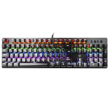 Imagem de Teclado Usb Gamer Mecanico Hp Gk100 Led Rgb Abnt2 - Preto