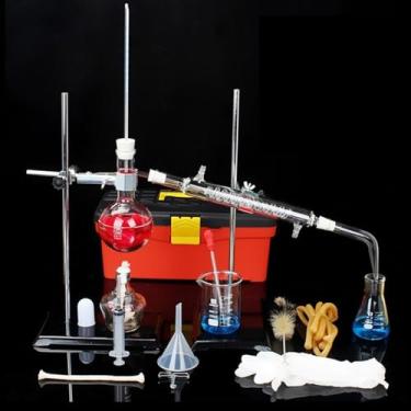 Imagem de Kit De Aparelhos De Destilação 250 Ml,destilador Destilando Para Fazer Seu Próprio óleo Essencial,aparelhos De Destilação De óleo Essencial Kits De Vidraria De Laboratório