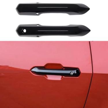 Imagem de AOKIO Compatível com acessórios Ford Mustang 2024 2025 acabamento da tampa da maçaneta da porta (preto brilhante)