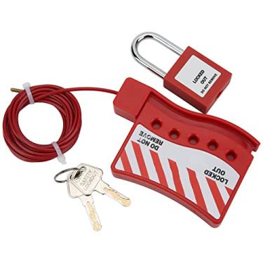 Imagem de Generic Bloqueio de Cabo de Cadeado, Bloqueio de Cabo Flexível de Aço Inoxidável de 2m de Af na Artilha para Válvula de Gaveta para Gabinete Elétrico