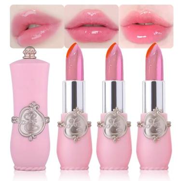 Imagem de BINGBRUSH Conjunto de 3 batons que mudam de cor gelatinosa – Ativado por temperatura e pH, hidratante não pegajoso protetor labial de longa duração, brilho labial hidratante (#Jelly Color Changing, 3