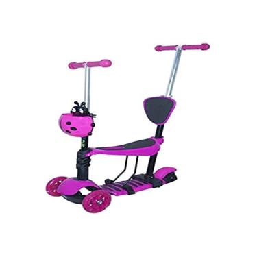 Imagem de Patinete Infantil 3X1 com Cesta e Altura Ajustável Rosa, Importway