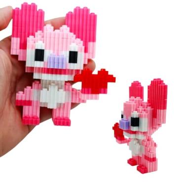 Imagem de Kit Blocos de Montar Micro, Personagens Cartoon, 500 Peças, Brinquedo Educativo DIY para Crianças 6+ Anos, Multicolorido (Angel Com Coração)