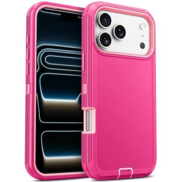 Imagem de Jelanry Capa para iPhone 17 Pro 5G de 6,3 polegadas, resistente, resistente e de camada dupla, à prova de choque, proteção à prova de quedas com porta antipoeira e armadura de arranhões, capa traseira