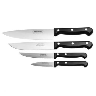 Imagem de Conjunto De Facas Tramontina Ultracorte 4 Peças Preto Com Inox