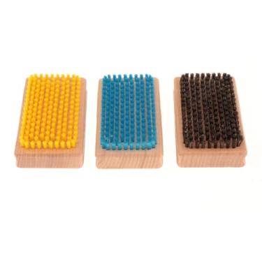 Imagem de IEUDNS Conjunto de 3 pincéis de cera para snowboard, escovas para depilação de esqui, acabamento estruturado, ferramenta para depilação de snowboard, cabo