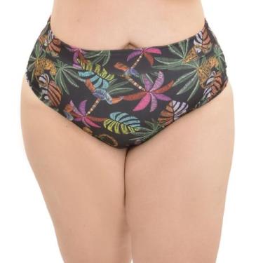 Imagem de Calcinha Biquini Fio Duplo Plus Size Arsiè, 48, Preto, Verde
