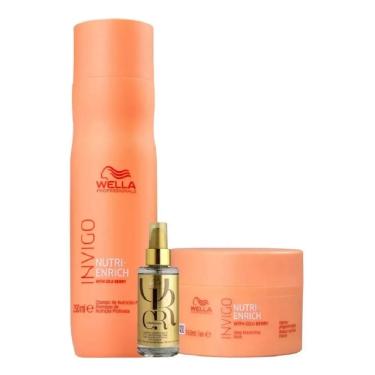 Imagem de Kit Wella Nutrienrich Shampoo+Máscara+Oil Reflections 30ml