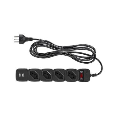 Imagem de Protetor Eletronico Intelbras C/ 4 Tomadas E 2 Usb - Epe 204 Usb + Pt