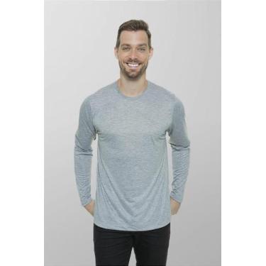 Imagem de Blusa Manga Longa Cinza Mescla 100% Poliéster Feminina - Cortesul, GG