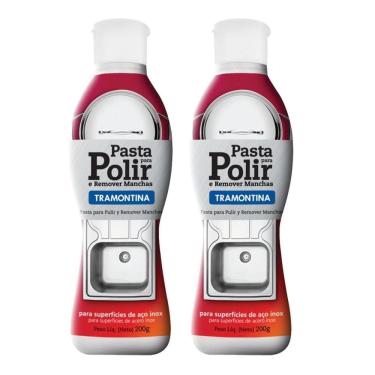 Imagem de Kit2 Pasta Polir Limpador Removedor Manchas Panela Inox 200G