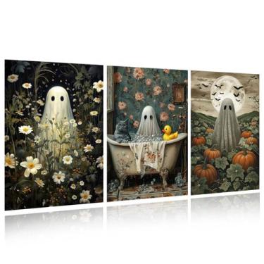 Imagem de Kit de arte EIBEILI 3 peças Halloween Ghost Diamond Art 30x40 cm