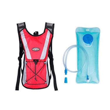 Imagem de Mochila de viagem para ciclismo, ciclismo, bicicleta/caminhada, bolsa de escalada + 2L de hidratação da Monvecle, Red with 2L water bladder, 17.5" x 6.7" x 1.6"