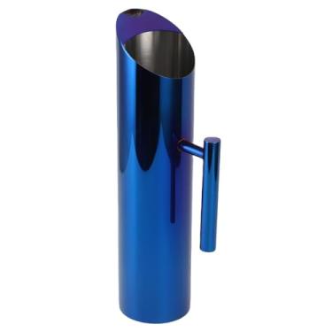 Imagem de Luqeeg Recipiente para bebidas 2L com alça, jarra de água de aço inoxidável com protetor de gelo, jarra de bebida para água fria, infusão de frutas (azul)