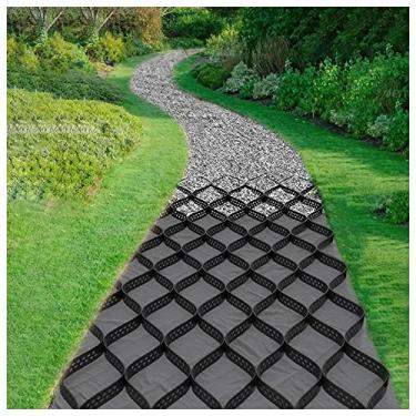 Imagem de Grelha geográfica de 5 cm de altura para caminhos de pátio traseiro de caminho de cascalho de ervilha de jardim, estabilizador de chão de grade de terra de movimento da terra, forte capacidade de