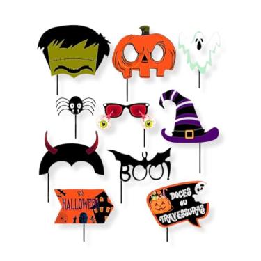 Imagem de 10 Plaquinhas Foto Divertidas Festa Halloween Decorativa