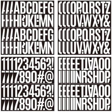 Imagem de wavamawa 552 peças de adesivos de letras à prova d'água de 7,6 cm - vinil autoadesivo com 32 folhas de alfabeto, números e símbolos para caixa de correio, porta, janela, endereço, placas comerciais