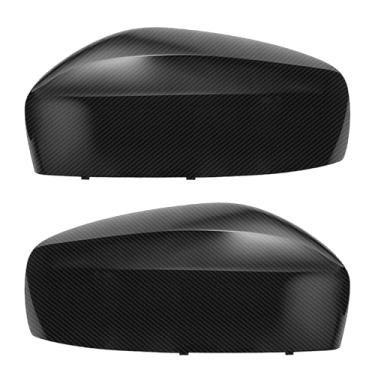 Imagem de 1 par de capas de espelho lateral de substituição para Infiniti 2008-2013 G37; 2011-2012 G25; 2015 Q40; 2014 2015 Q60 (padrão de fibra de carbono brilhante)