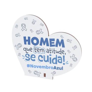 Imagem de Kit 20 Corações MDF Novembro Azul Campanha de Conscientização - R9 Dec