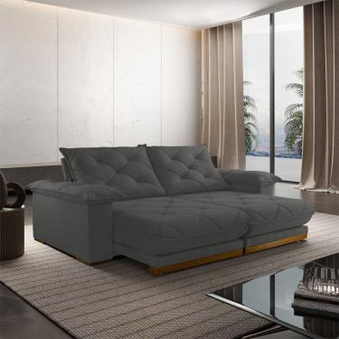 Imagem de Sofá Retrátil Marrocos 2,30m 04 Lugares Molas Ensacadas Txr Cinza