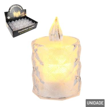 Imagem de Vela Decorativa LED 6cm Texturizada Transparente - Tudo em Caixa