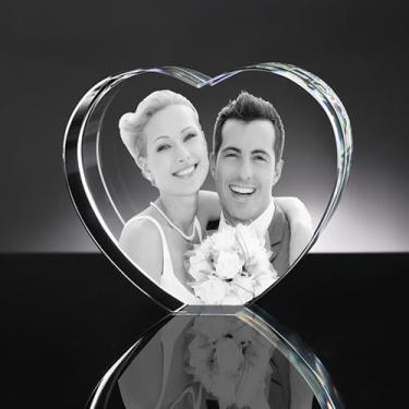 Imagem de HAIRANHUI Impressões de fotos personalizadas presentes fotográficos personalizados com coração de cristal, presentes de imagem personalizados arte de mesa pronta para decoração por tecnologia de