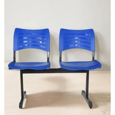 Imagem de Longarina 2 lugares em polipropileno cor azul - Sintonia Flex