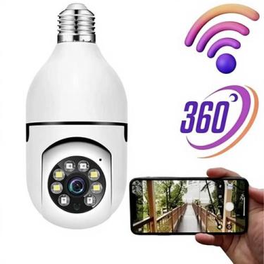 Imagem de Câmera wifi Ip Segurança V360 PRO Lâmpada giratória 360 com bocal rosc