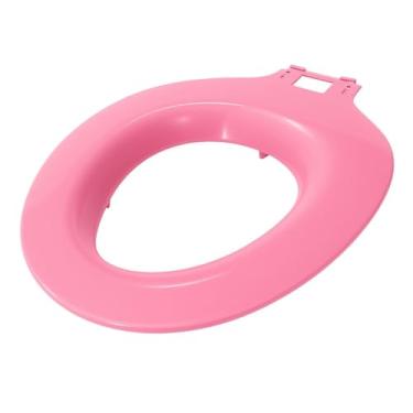 Imagem de Assento Sanitário Redutor Infantil Com Trava De Segurança Vaso Oval Criança Desfralde Divertido (Rosa)