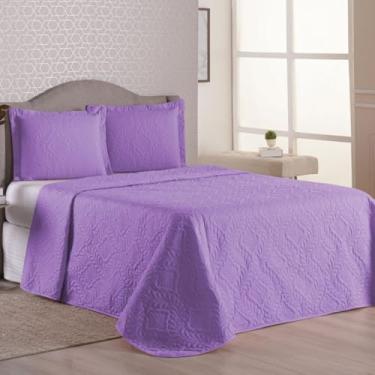 Imagem de Cobre Leito Luxo Matelado Queen-Casal-Solteiro-King - MELHOR CUSTO BENEFÍCIO(Solteiro 1,50m x 2,20m,lilas)