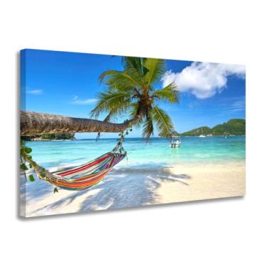 Imagem de Quadro Decorativo em Tela Canvas, Paisagem Praia Paradisíaca, Borda Infinita, 60x80cm, para Sala e Hotel
