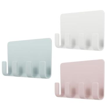 Imagem de Suporte de parede para celular UKCOCOCOCOO, pacote com 3 suportes de plástico multiuso para carregamento, suporte de base para barbear, suporte para toalha de barbear para smartphone,