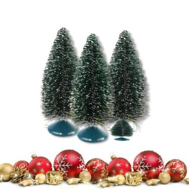 Imagem de 5x Árvore Mini de Mesa Natal 27cm Verde Nevada Natalina Noel - NATAL N