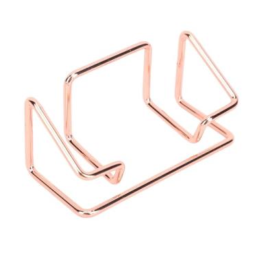 Imagem de Zerodis Modern Art Business Card Stand Titular Casos de Visita Castos de Visita Display Display Desktop Cartão de Placa Card Placa Organizador de Escritório para Imóveis (Ouro Rosa)