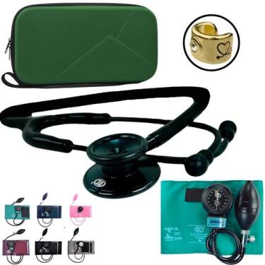 Imagem de Kit Enfermagem Aparelho De Pressao Estetoscopio Duplo Bic Esteto, Verd