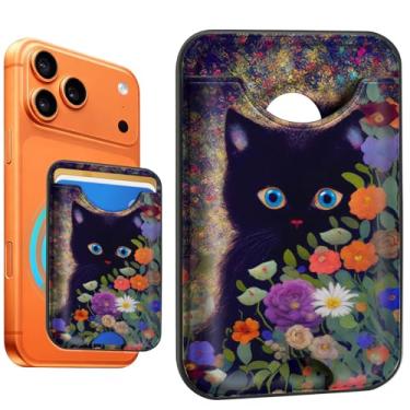 Imagem de Fjdcslwx Compatível com porta-cartões Magsafe Magsafe – carteiras de telefone para mulheres adolescentes fofas para iPhone 17/16/15/14/13/12 Series Slim para Apple Mag RFID Magnet, serve para 3