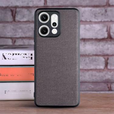 Imagem de Capa protetora de couro para celular Oppo Reno14 Reno13 Reno11 Reno10 Reno8 Reno 14 13 12 11 F 10 8 T Pro 5G, cinza escuro, para Oppo Reno11 Pro