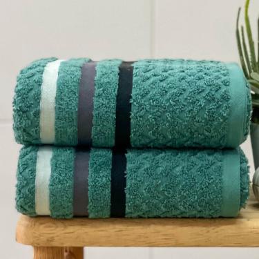 Imagem de Toalha Banhão Trento Chevron 80x150 Verde