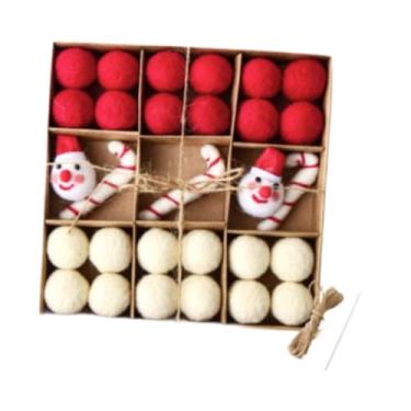 Imagem de MERIGLARE DIY Conjunto de guirlanda de bolas de feltro de Natal Enfeites de suspensão de Natal Decoração de Natal decorativa para festa de Ano Novo em casa, Boneco de Neve
