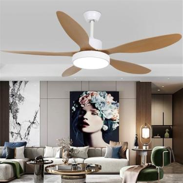 Imagem de Ventilador de teto moderno nórdico com controle remoto, luminária elétrica de luxo para sala de estar, restaurante, quarto, escritório, hotel e villa, com LED (Estilo 30, 1 unidade)