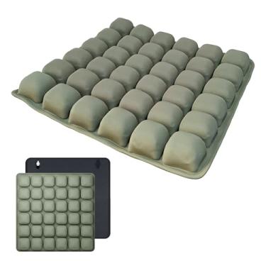 Imagem de Almofada de assento inflável com célula de ar 3D – Almofada de viagem para alívio de pressão para alívio da dor no cóccix e cóccix, suporte confortável para avião, cadeira de escritório, cadeira de