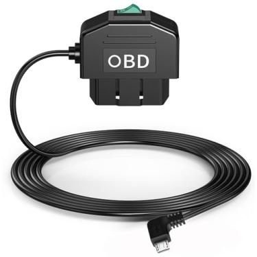 Imagem de Kit de Fiação OBD para Gravador Carro com Cabo Energia USB 12-24V 5V 3A Micro Android Cotovelo Direito Universal Câmeras Painel GPS Modo Estacionamento ACC 24 Horas Proteção contra Baixa Tensão Espaço