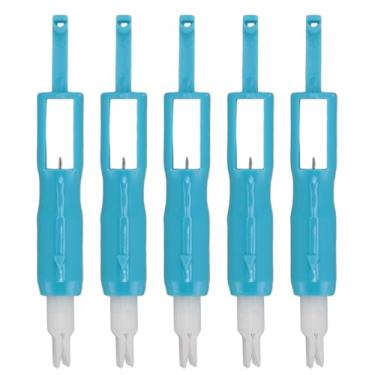 Imagem de Enfiador de agulha automático 5 peças ferramenta de costura de plástico de alta eficiência Alça ergonômica para máquina de costura doméstica Rosqueamento de agulha Material