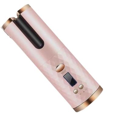 Imagem de Escova Alisadora,Sem Fio Escova Alisadora5 em 1 - Alisa, Hidrata, Modela, Alinha e Anti-Frizz(Rosa(Cachos))