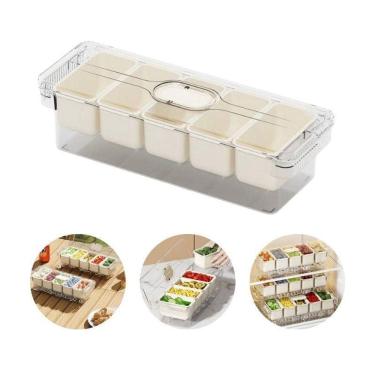 Imagem de Conjunto 05 Potes Herméticos Com Tampa Pegador E Colheres