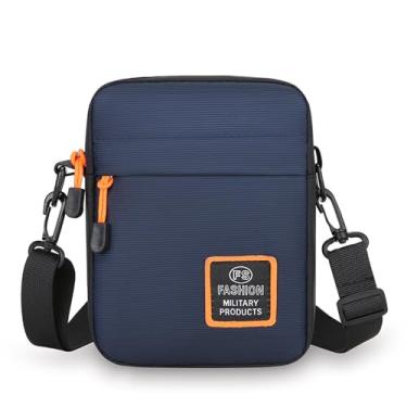 Imagem de Bolsa tiracolo pequena para homens, mulheres, mini bolsas carteiro para trabalho, viagens, Azul escuro