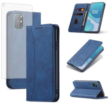 Imagem de Capa carteira flip para OnePlus 8T OnePlus8T Plus 9R 5G com protetor de tela, fecho magnético, capa fólio, compartimento para cartão de crédito, suporte One On + 1 Plus 8Tplus 1plus 8T+ One+ T8 1+ 1+