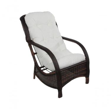 Imagem de Almofada Confortável Impermeável P/ Poltrona Cadeira Banco Duna Cru